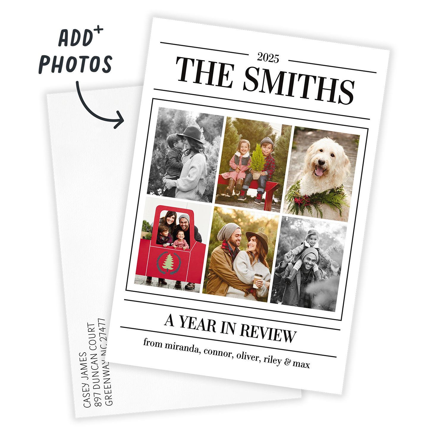 Year In Review Photo Collage Personalized Card Card with Envelope indicating personalization image number 2