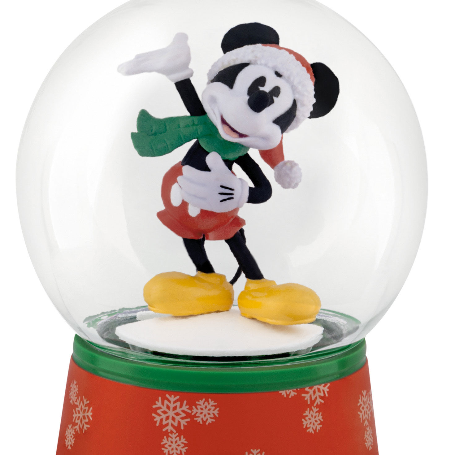 Mickey Mouse Snow Globe Christmas Ornament upclose view image number 5