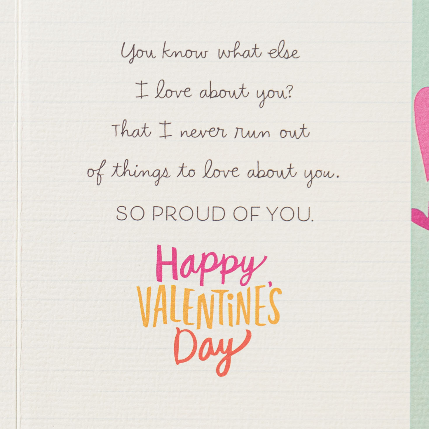 Notebook List and Hearts Daughter Valentine's Day Card Sentiment image number 2