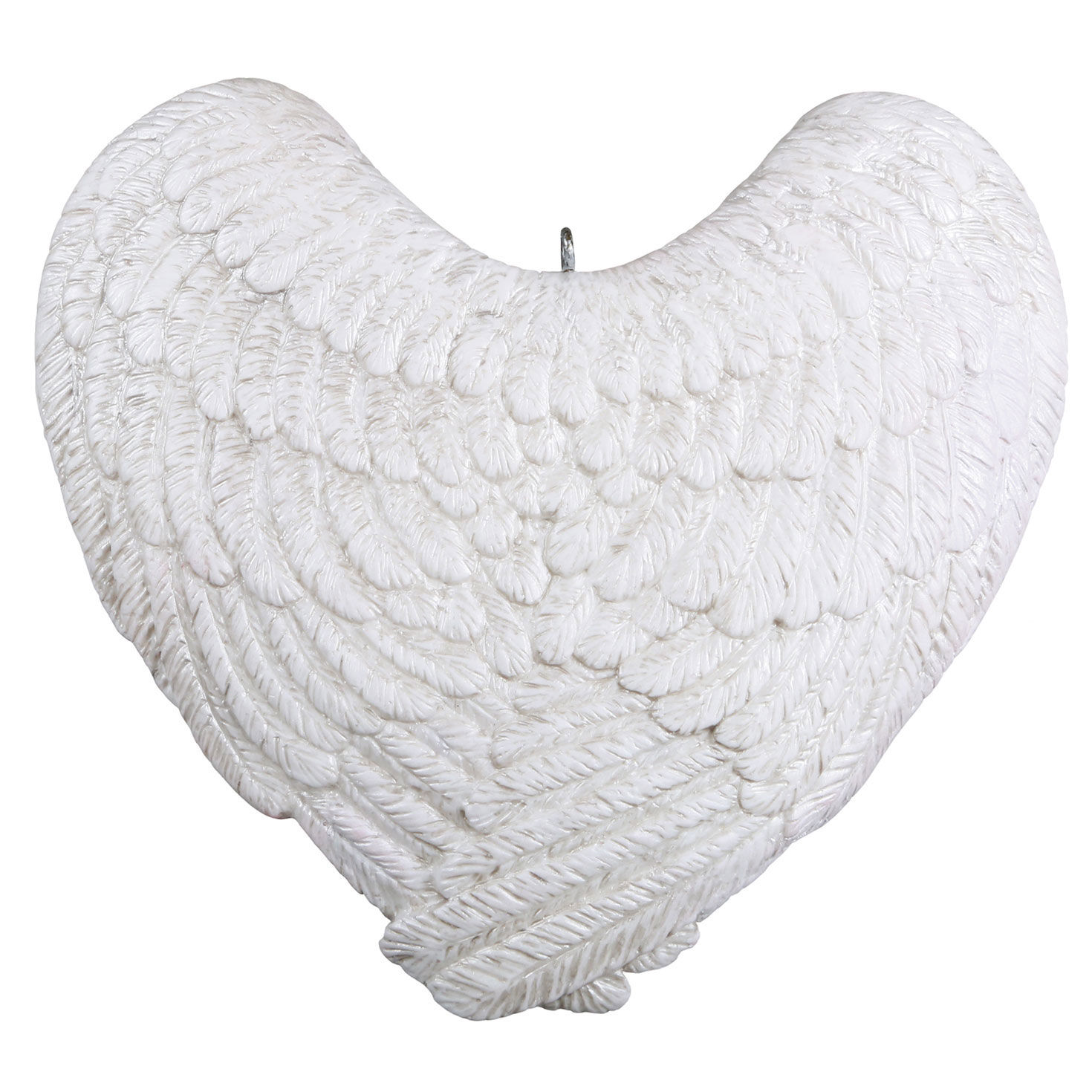 Forever Loved Memorial Heart and Angel Wings Personalized Keepsake Ornament Back image number 2