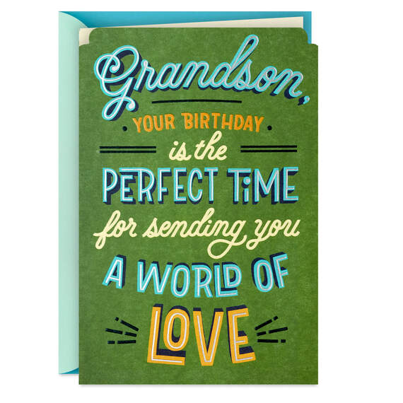 World of Love Birthday Card for Grandson