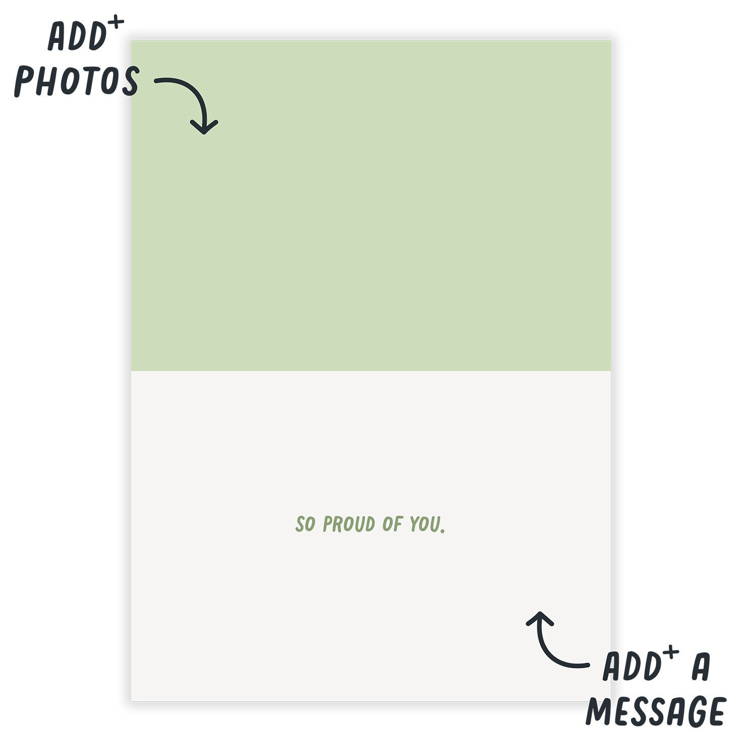 Encouragement Message and Photo Personalized Card Open Card indicating personalization image number 3