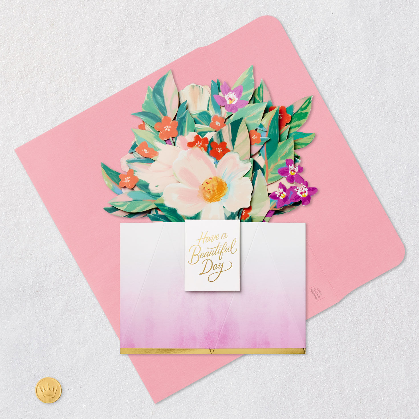 Vibrant 3D Flower Bouquet Mother's Day Card Card with envelope and Seal image number 5
