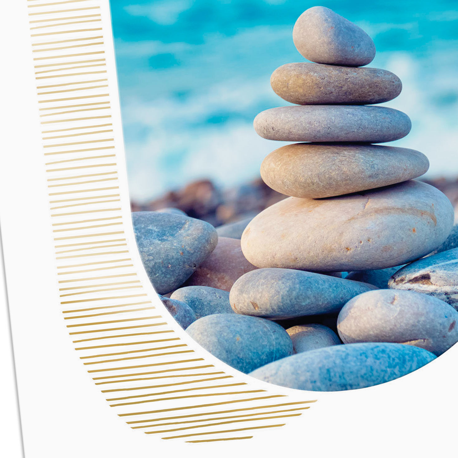 Stacked Stones on the Beach Blank Card Card Front Detail image number 3