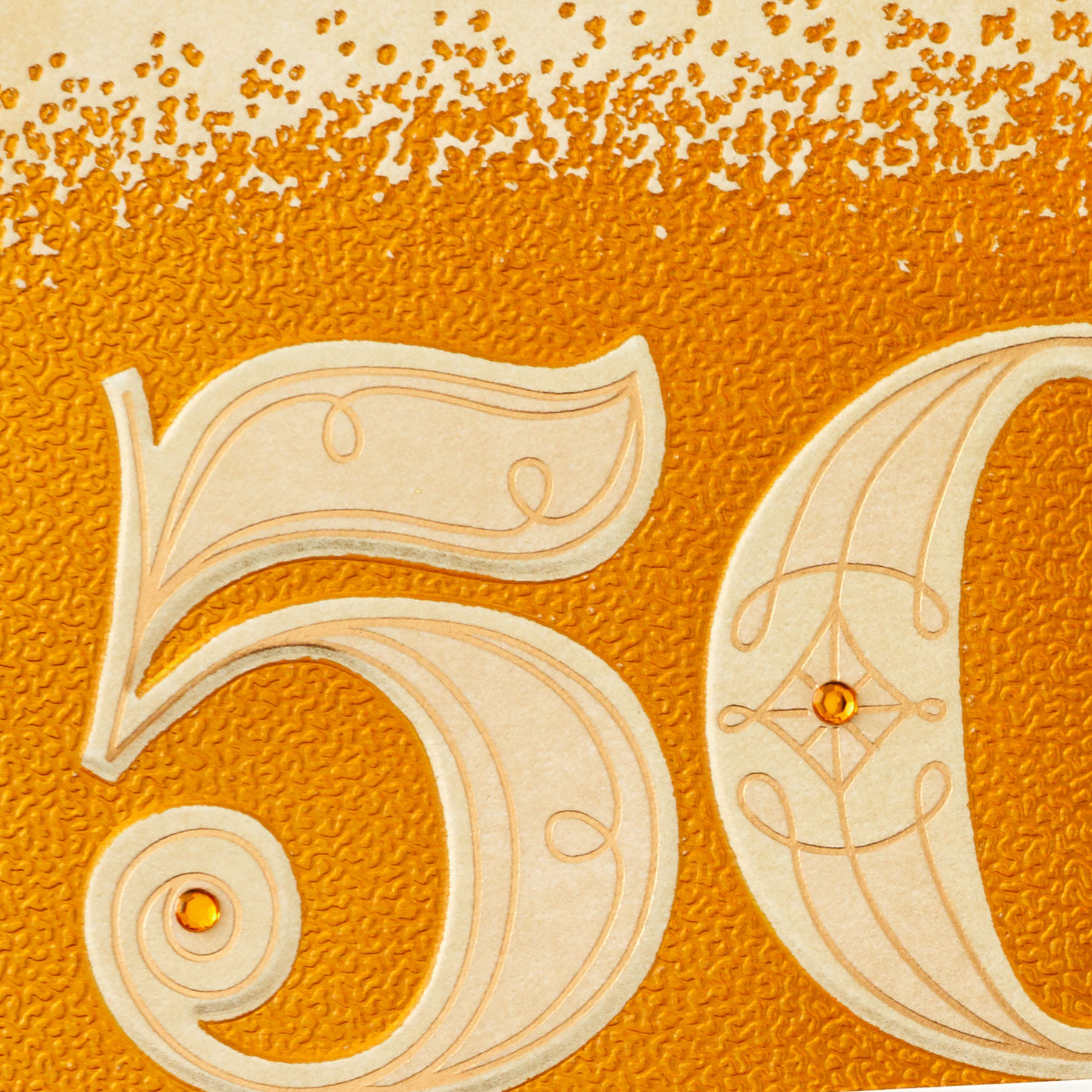 Art-Deco Golden Anniversary 50th Anniversary Card Card Front Detail image number 5