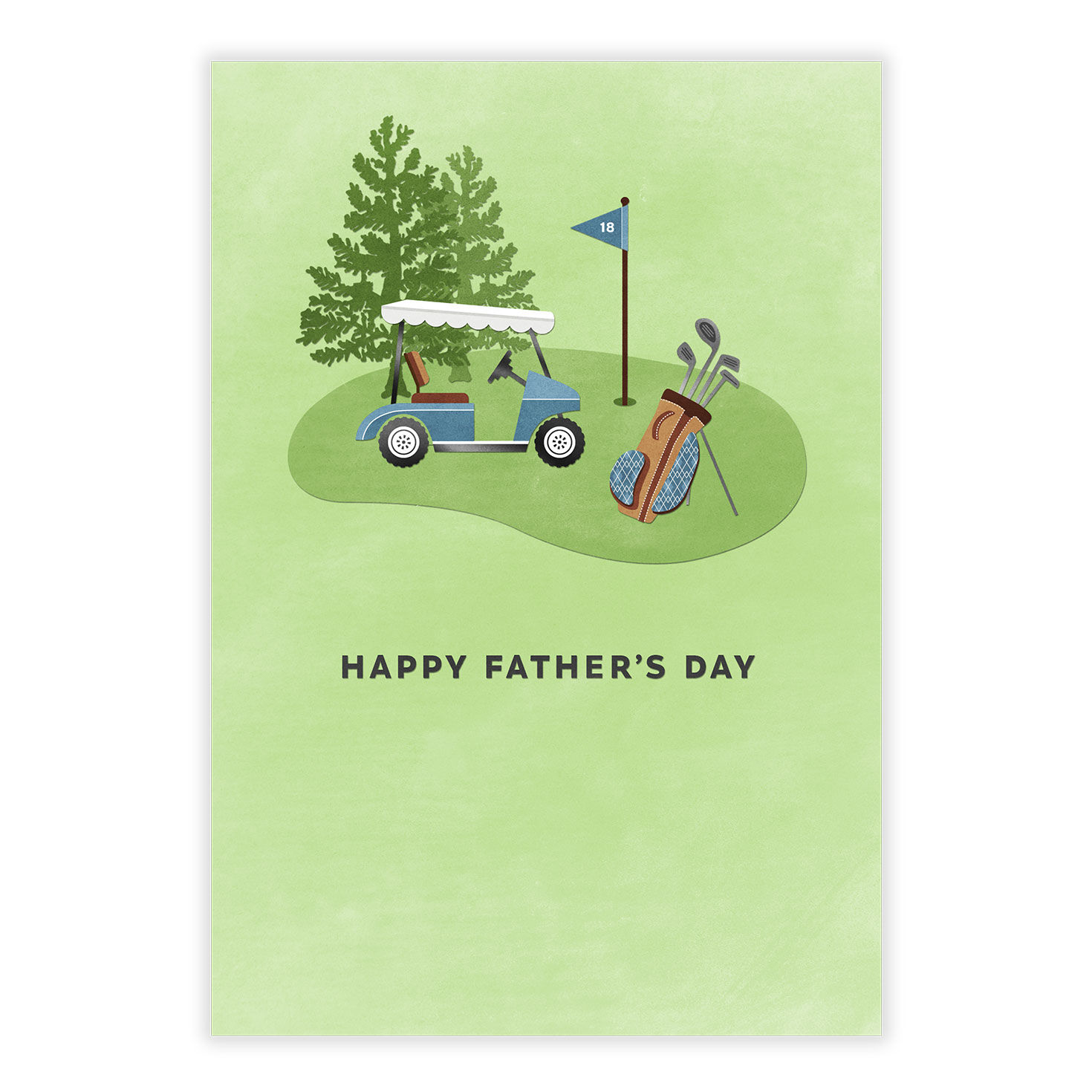 Golf Course Drawing Personalized Father's Day Card front image number 2