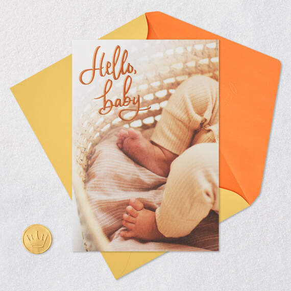 Hello, Baby Blank New Baby Card, , large image number 4