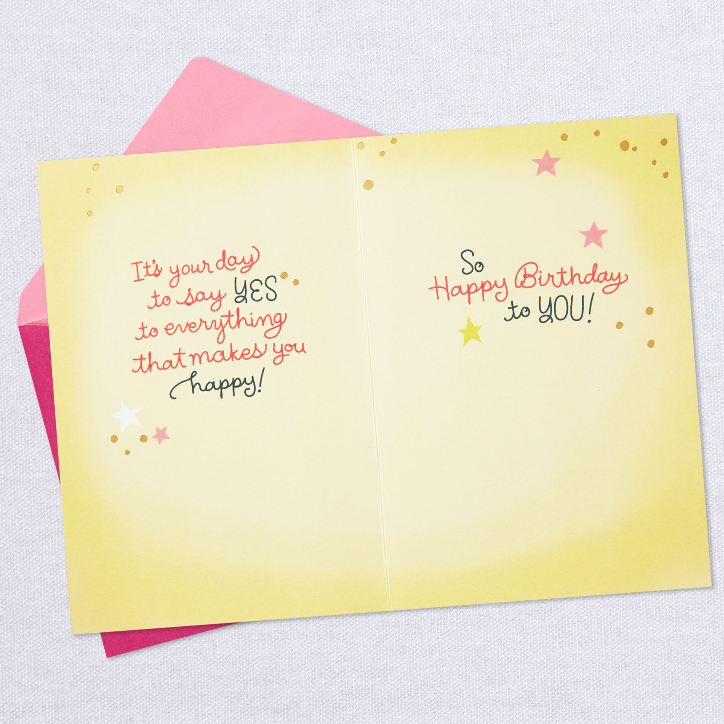 Cupcake on Yellow Birthday Card Open card with envelope image number 3