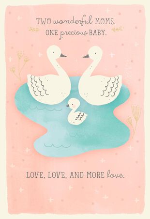 Moms To Be Swans Baby Shower Card Greeting Cards Hallmark