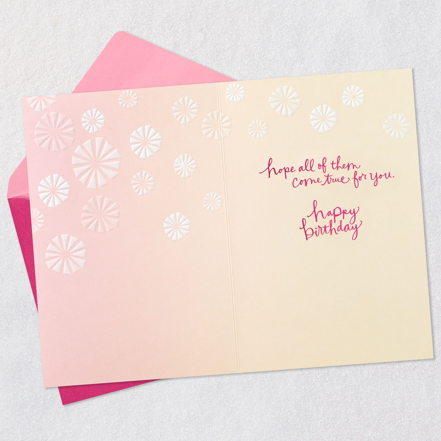 Candles and Flowers Birthday Card for Woman Open card with envelope image number 3