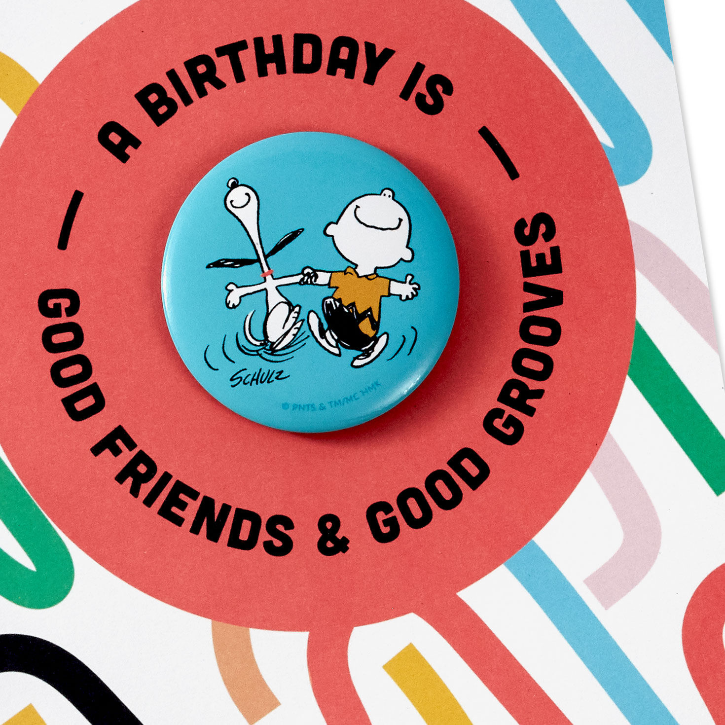 Happy Dance Charlie Brown and Snoopy Birthday Card Card Front Detail image number 4