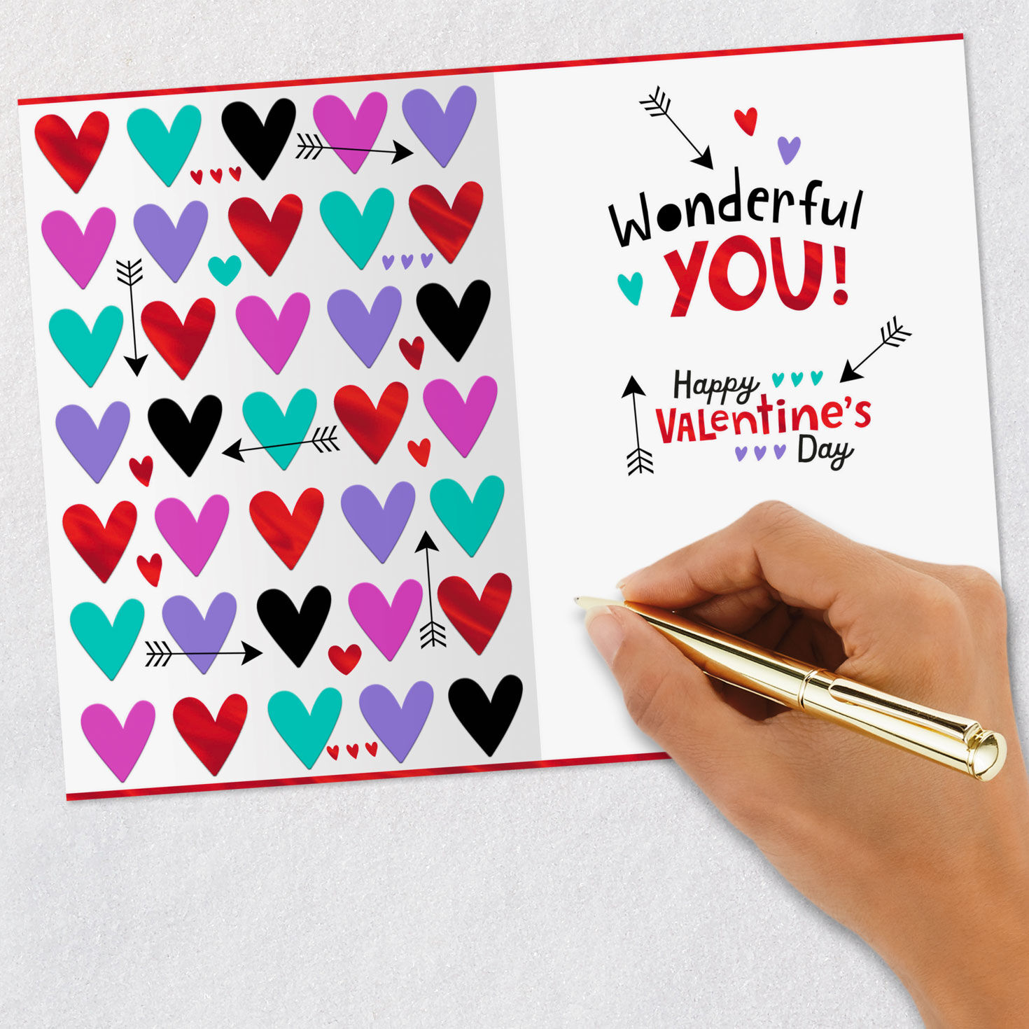 Hearts and Arrows Valentine's Day Card for Son or Daughter Signing card image number 7