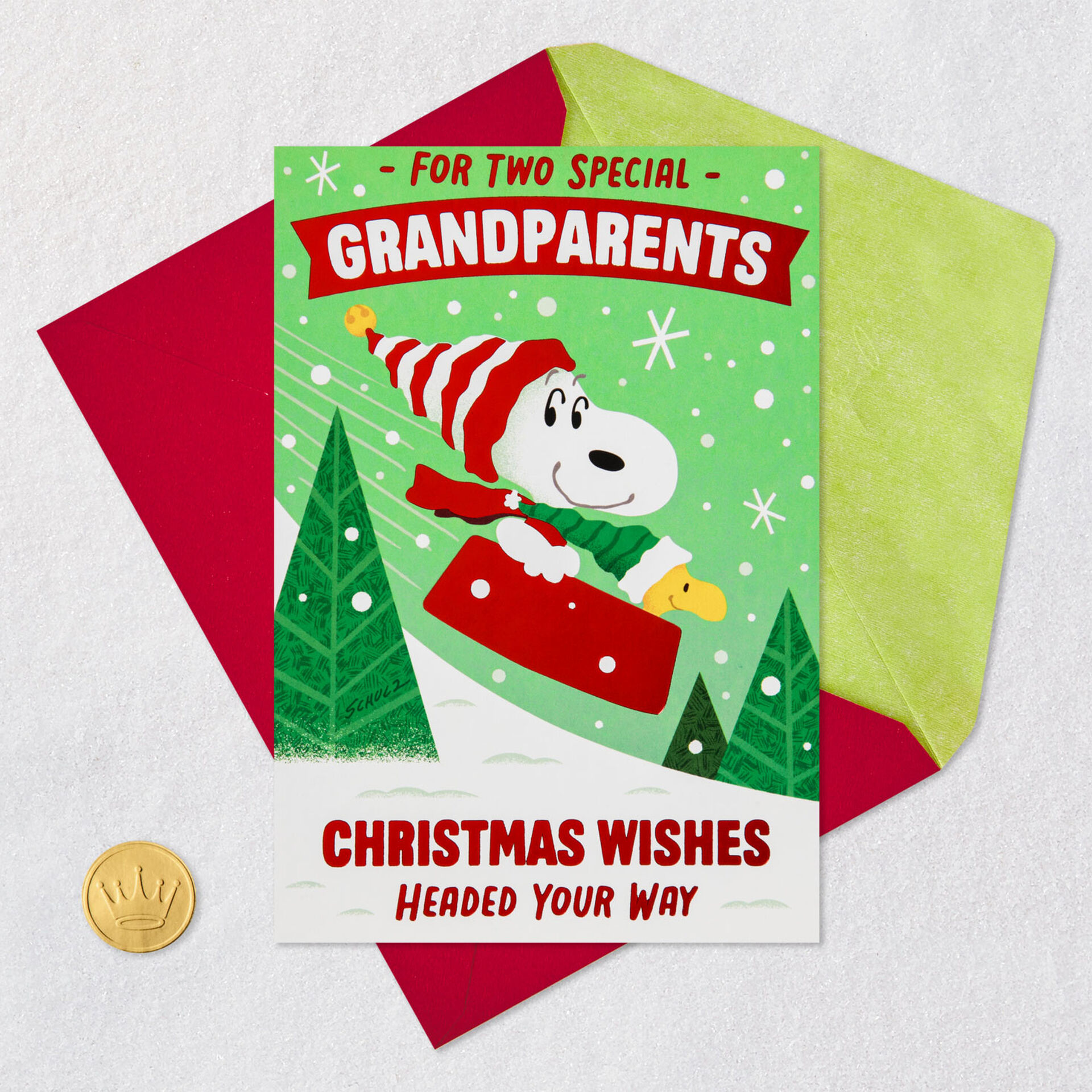 Peanuts® Snowbody Loved More Christmas Card for Grandparents Greeting