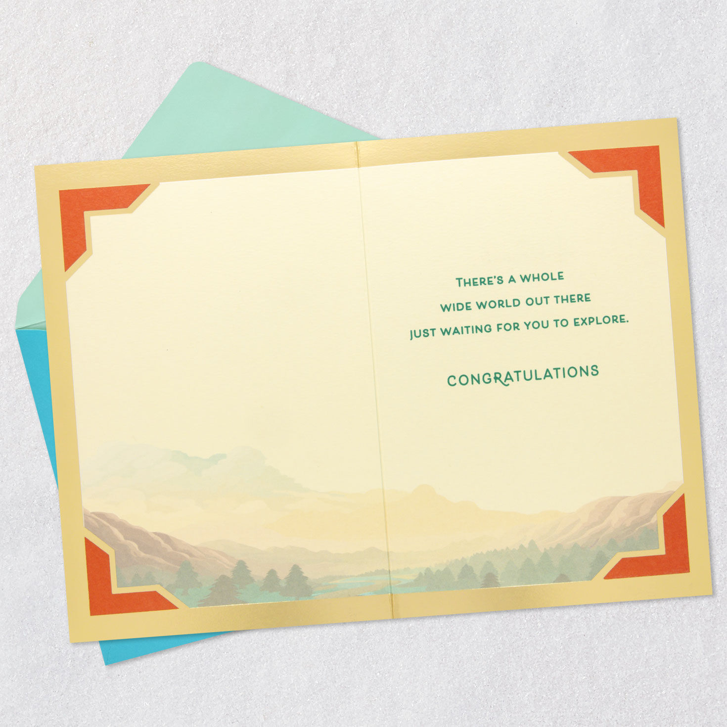 Hot Air Balloon Southwest High School Grad Card Open card with envelope image number 3