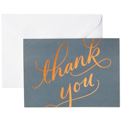 Thank You Cards And Bulk Notes Hallmark Copper Script Thank You Notes Box Of 40