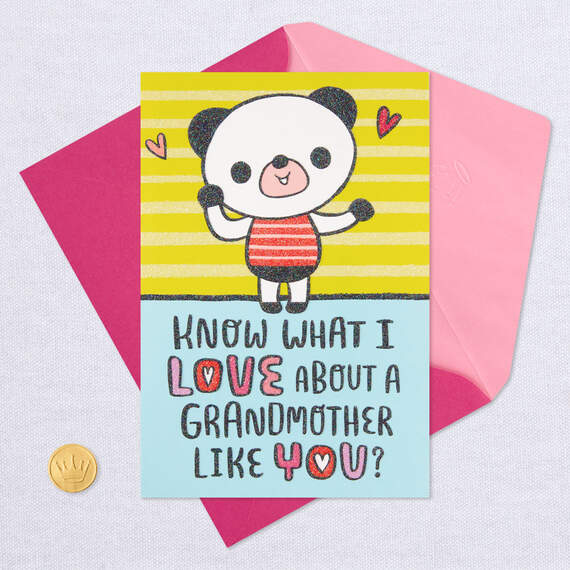 Love You Panda Bear Pop-Up Mother's Day Card for Grandmother, , large image number 6