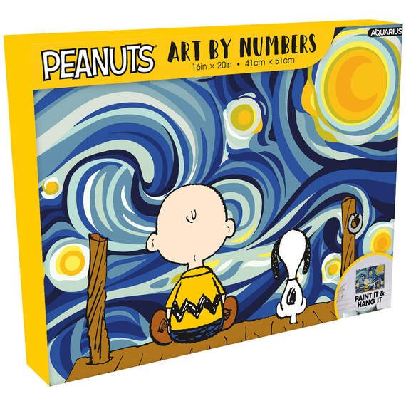 Aquarius Peanuts Starry Night Art By Numbers Painting Kit, , large image number 1