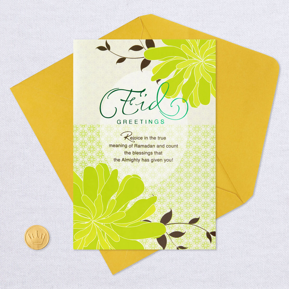 Green Flowers Happiness Eid Card - Greeting Cards - Hallmark