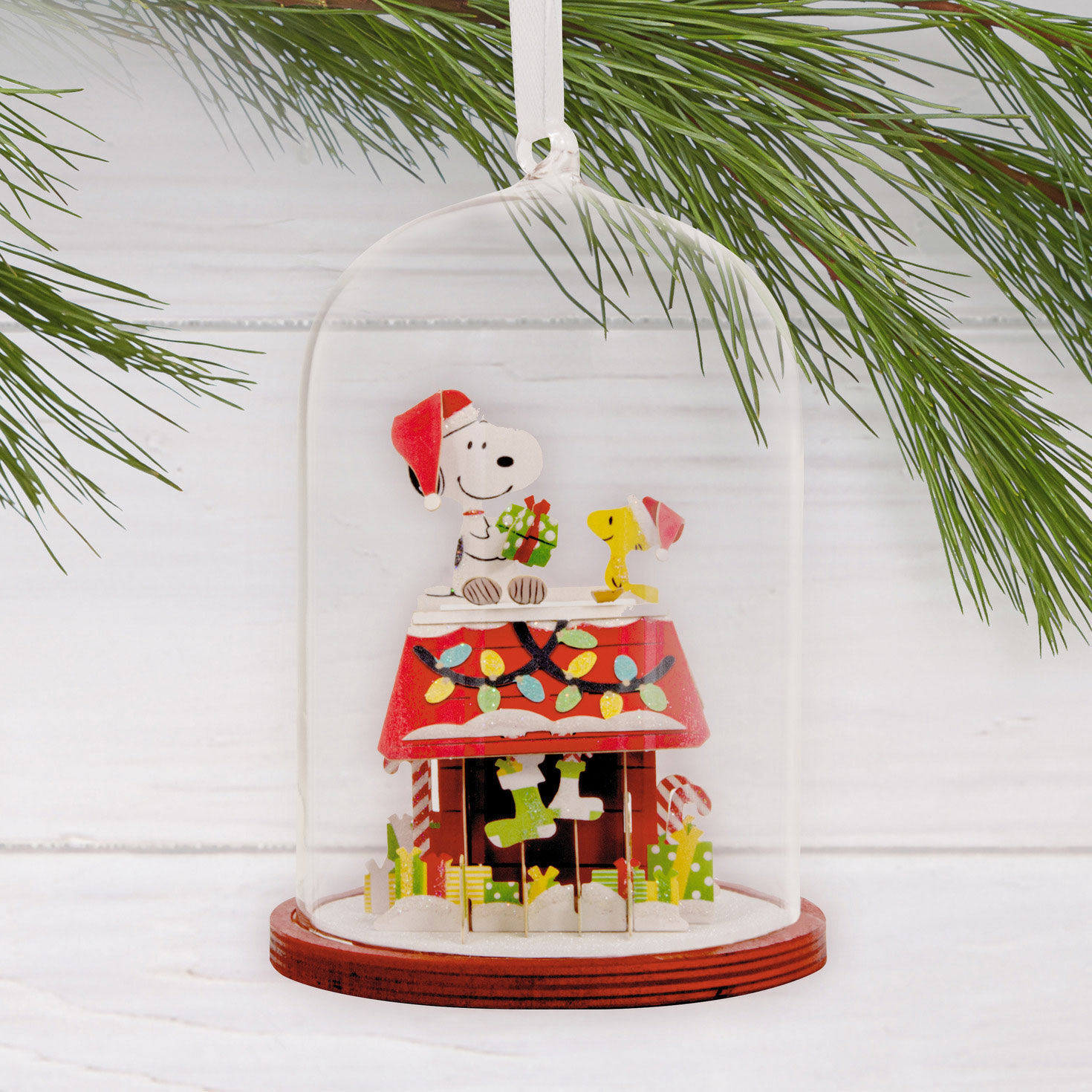 Snoopy's Doghouse Cloche Christmas Ornament  image number 2