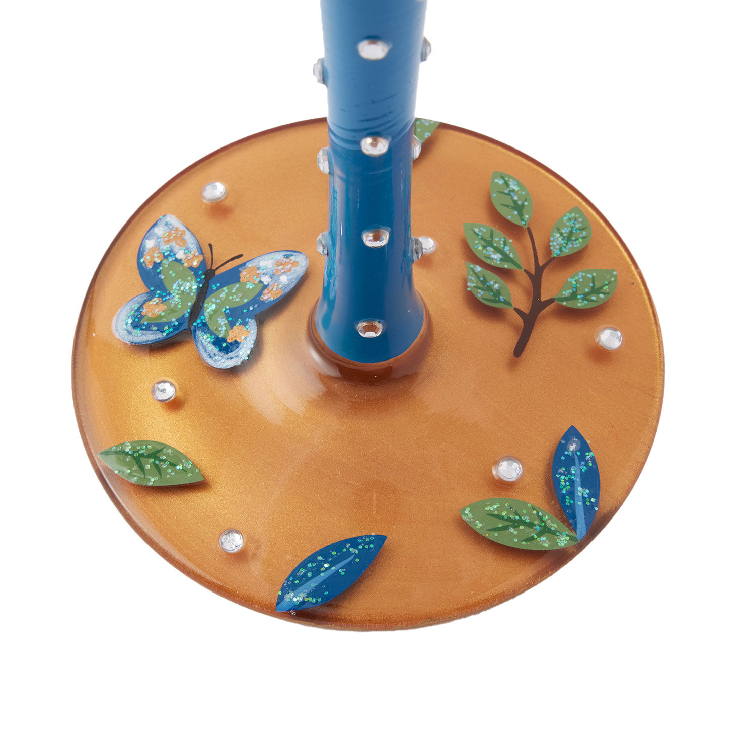 Lolita Blue Butterfly With Flowers Wine Glass base image number 3