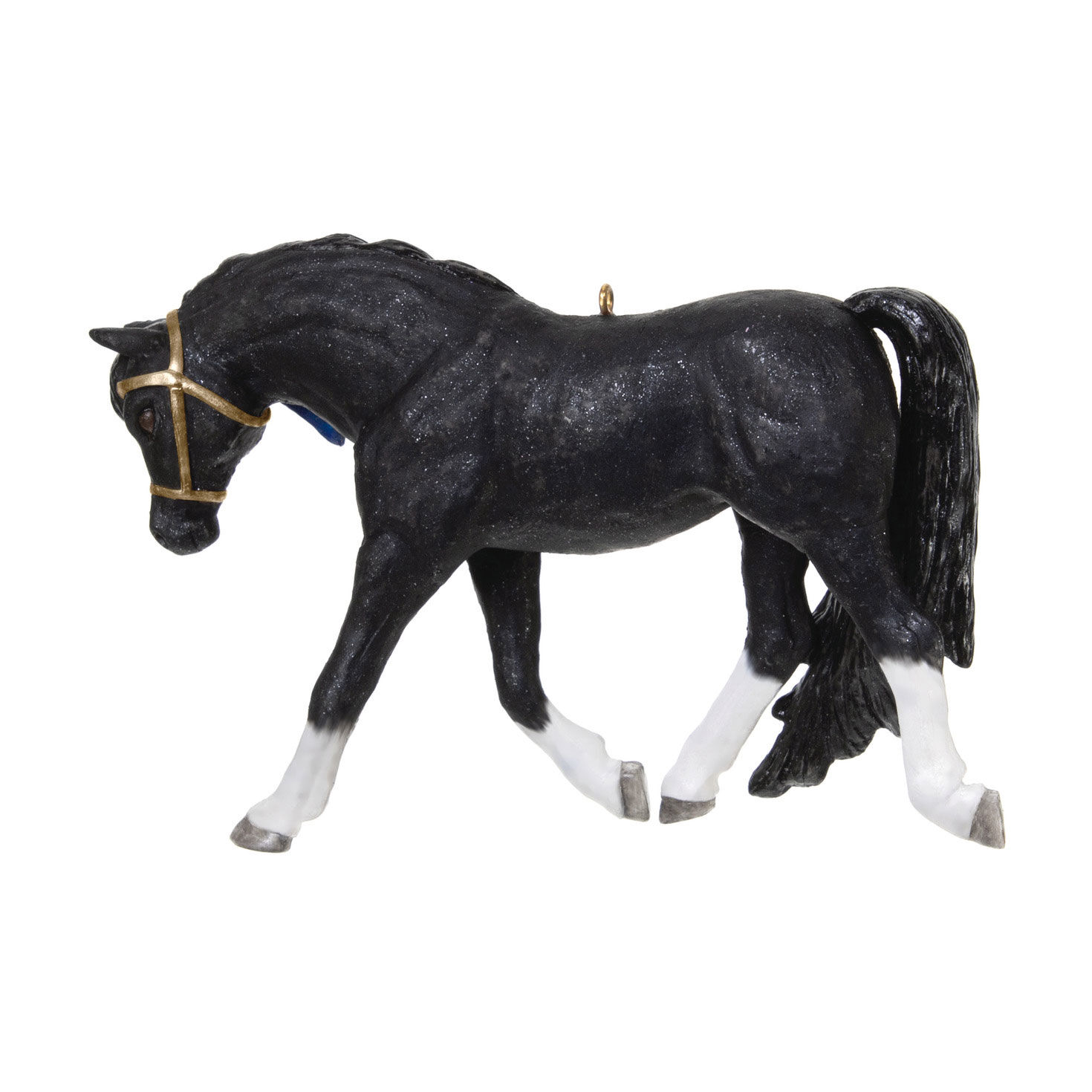 Black and White Horse Keepsake Ornament back image number 6