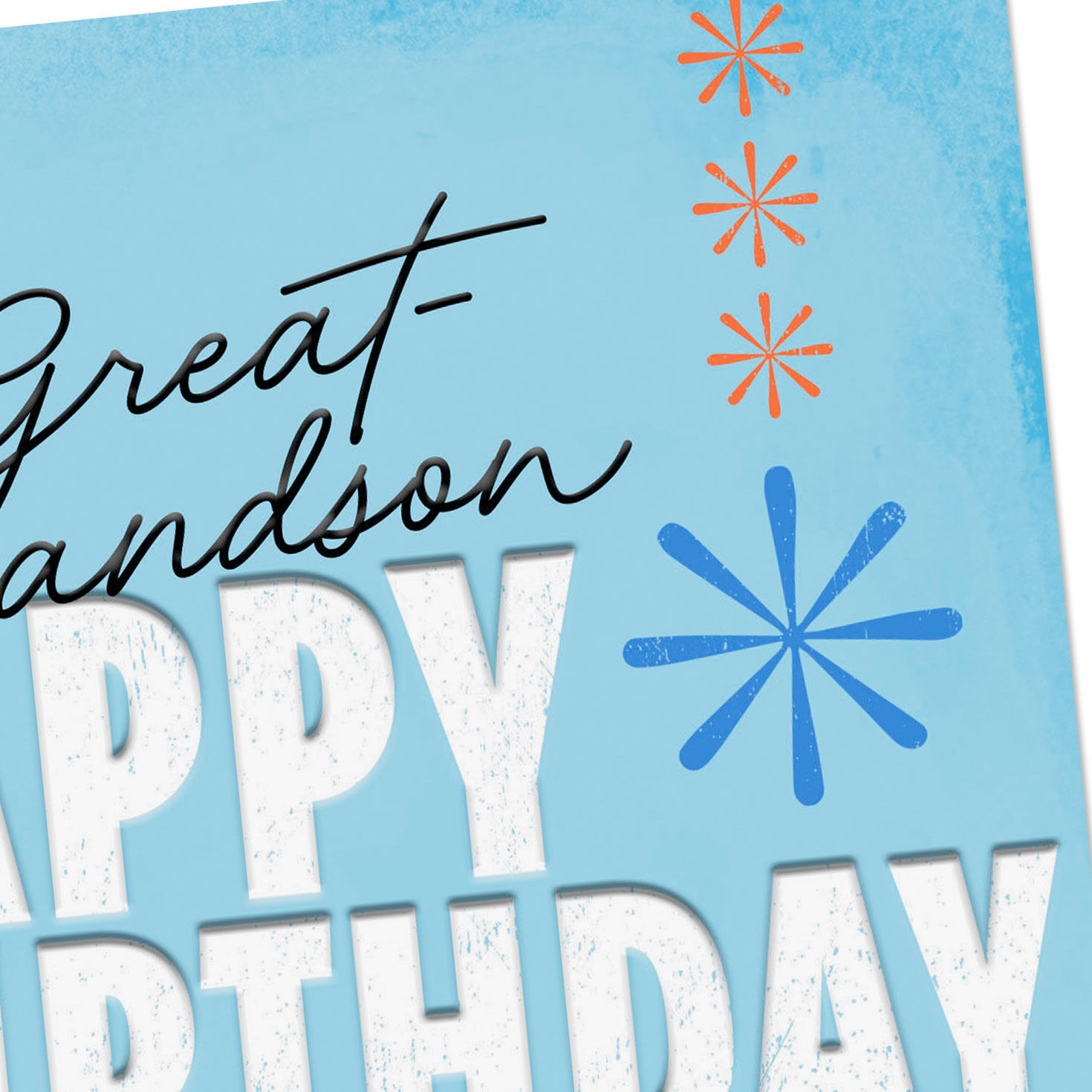Retro Starbursts Birthday Card for Great-Grandson Card Front Detail image number 4
