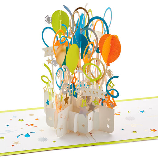 Big-Time Celebration Balloons 3D Pop-Up Card, 