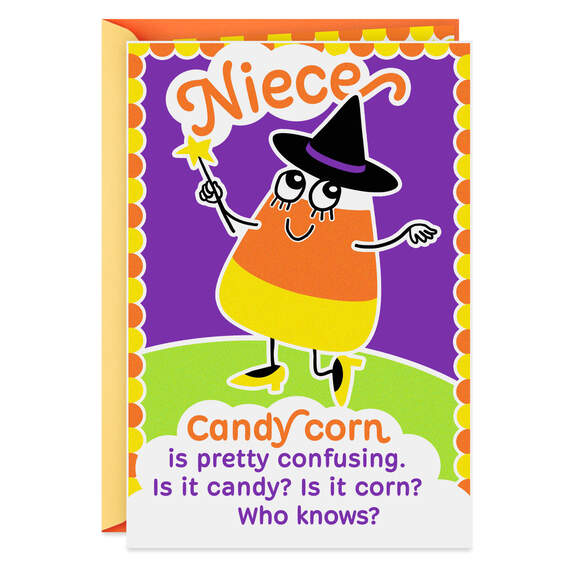 Candy Corn Halloween Card for Niece, , large image number 1
