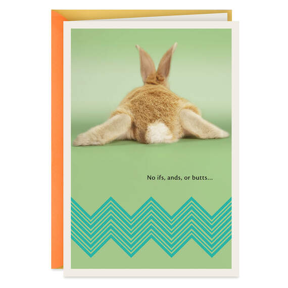 Fluffy Bunny Tail Easter Card, , large image number 1