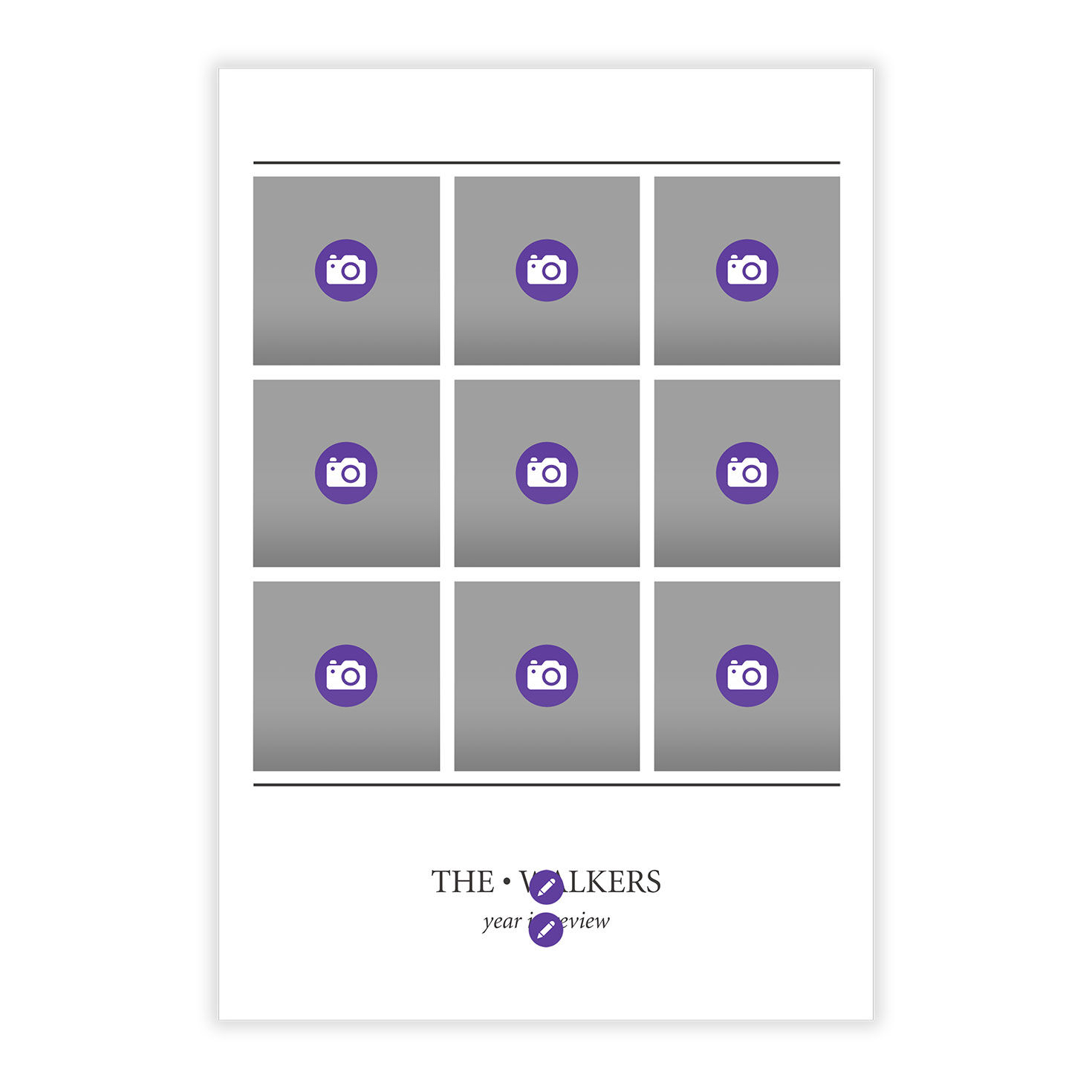 Lines on White Top Nine Flat Holiday Photo Card, , large image number 5