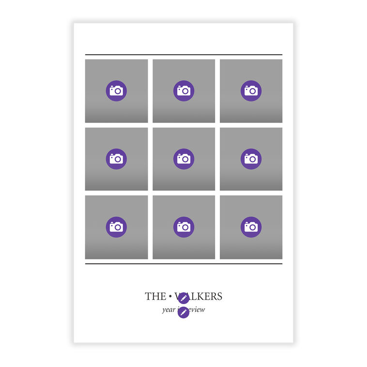 Lines on White Top Nine Flat Holiday Photo Card, , large image number 5