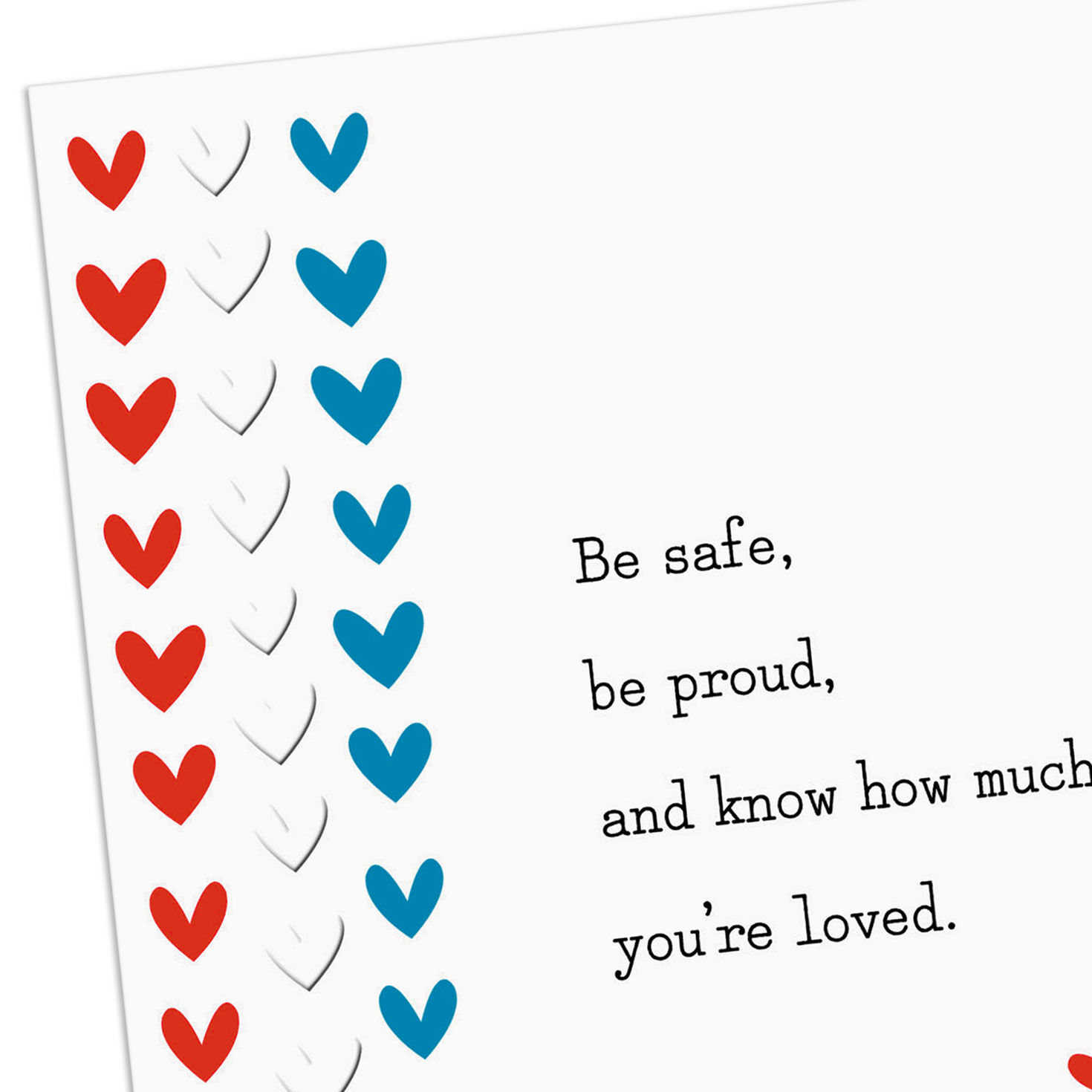 Red, White and Blue Hearts Military Deployment Card Card Front Detail image number 4