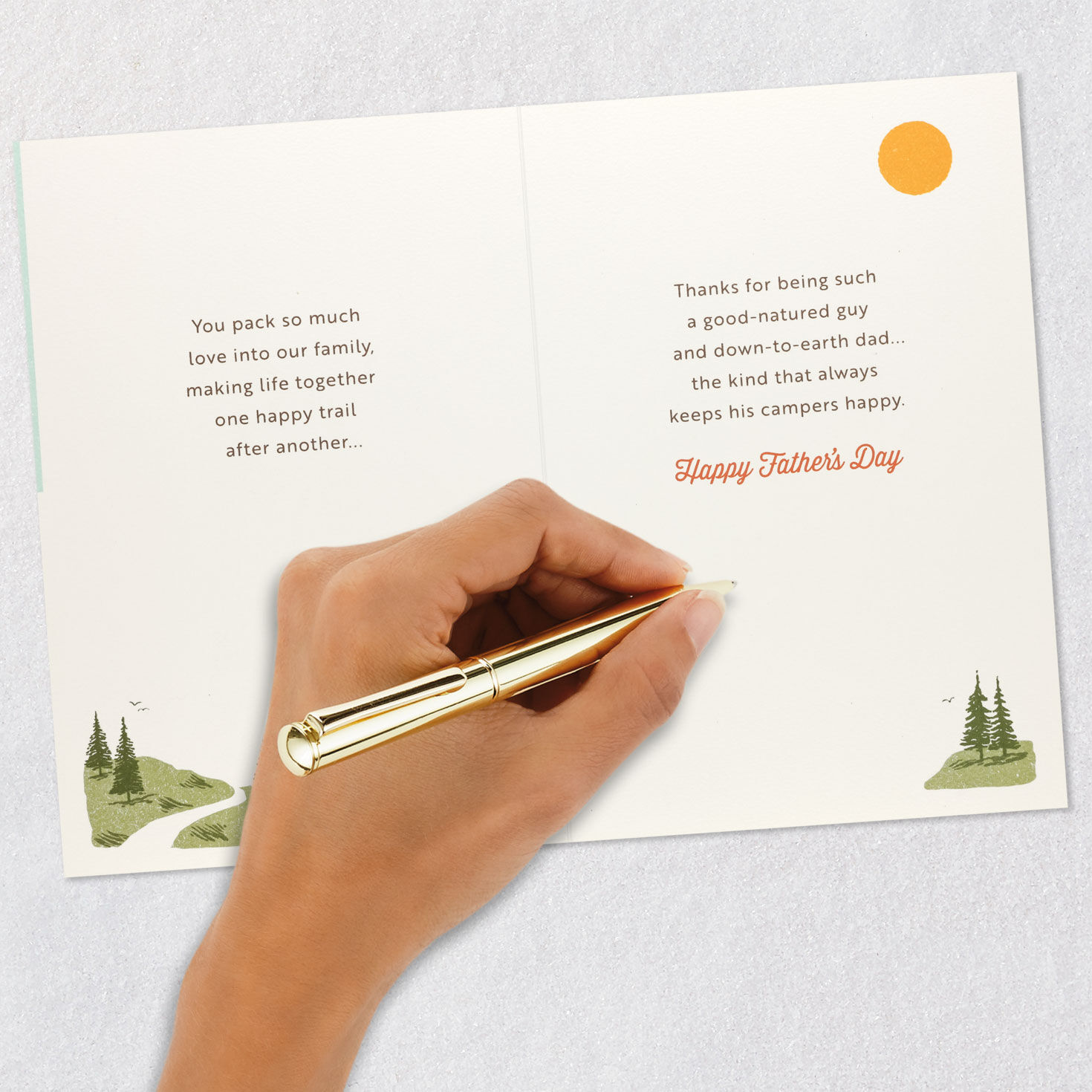 Hiking Backpack in Woods Father's Day Card signing card image number 7