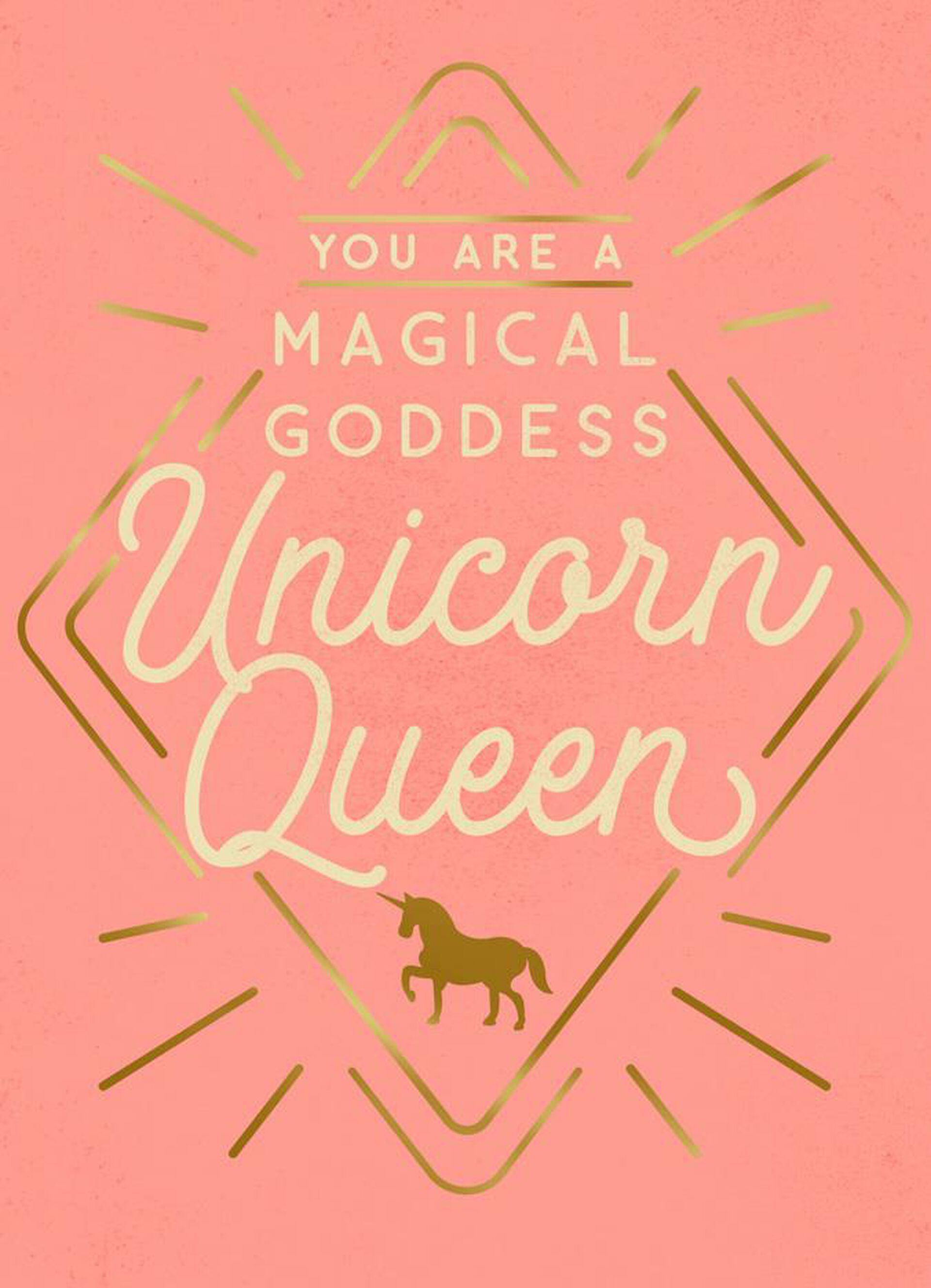 Magical Goddess Unicorn Queen Encouragement Card Greeting Cards