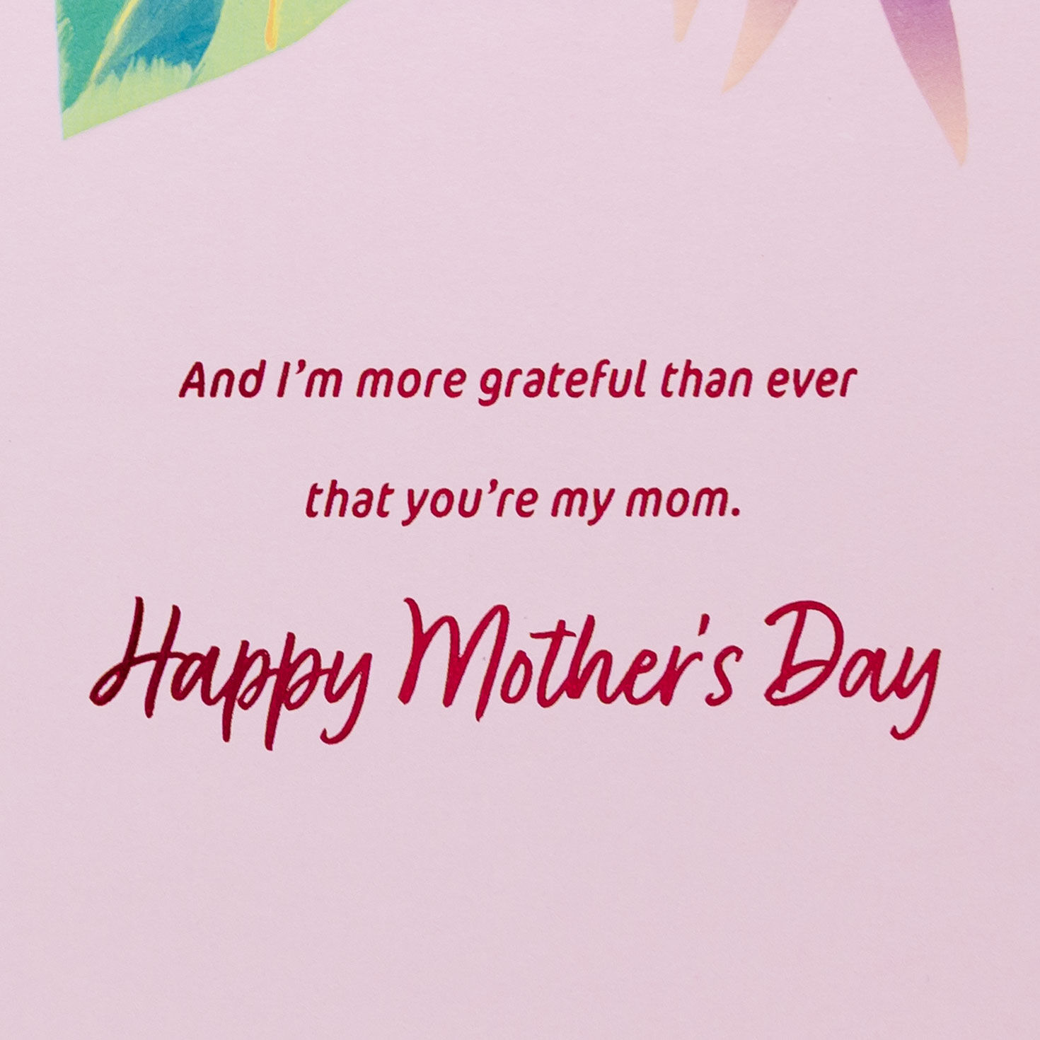 Tropical Leaves Mom Mother's Day Card From Son Sentiment image number 2