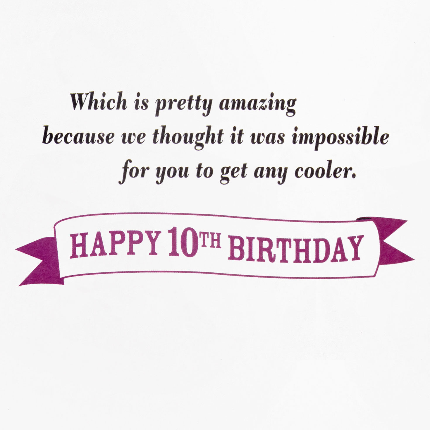 Purple 10 and Banner Birthday Card for Kid Sentiment image number 2