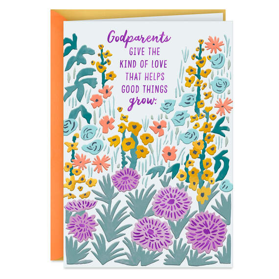 Love Helps Good Things Grow Easter Card for Godparents