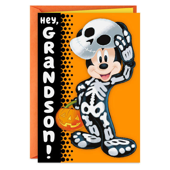 Disney Mickey Mouse Skele-Ton of Fun Halloween Card for Grandson, , large image number 1