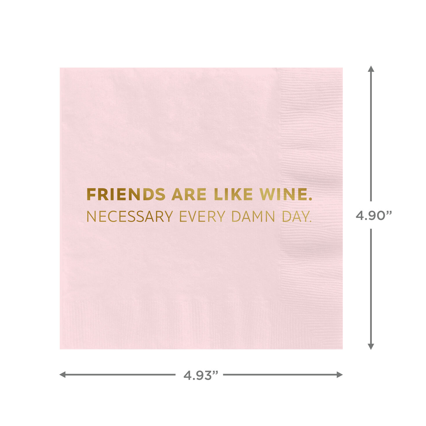 Soft Pink "Friends Are Like Wine" Cocktail Napkins, Set of 16, , large image number 2