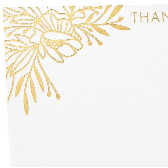 Gold Floral Blank Flat Note Cards With Caddy, Box of 40, , large image number 3