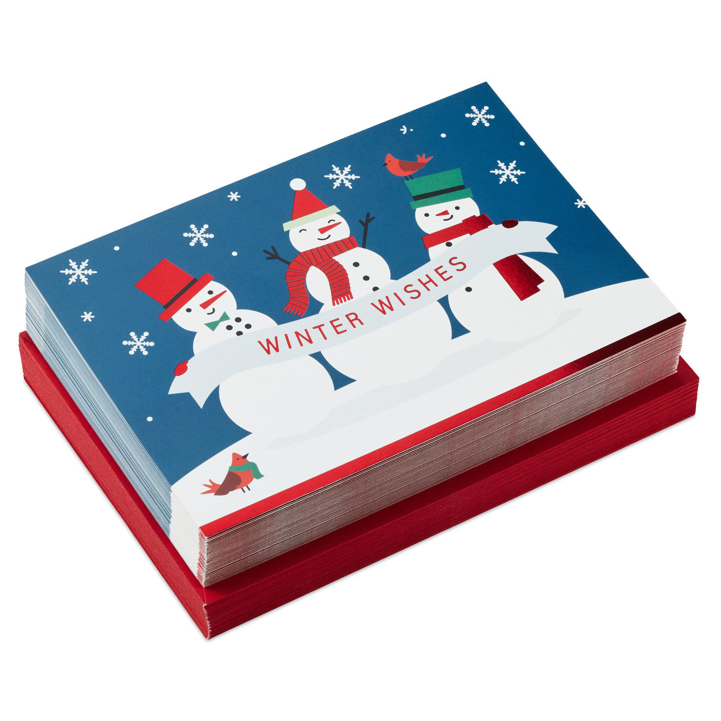 Winter Wishes Snowmen Christmas Cards, Box of 40