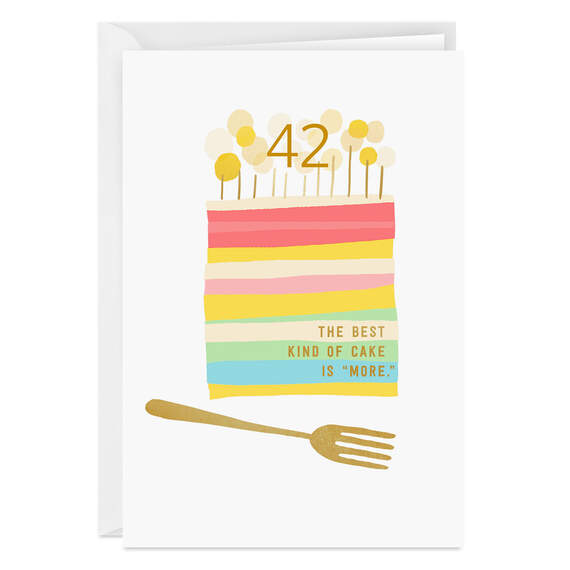 Personalized Custom Number Cake Milestone Birthday Card, , large image number 1