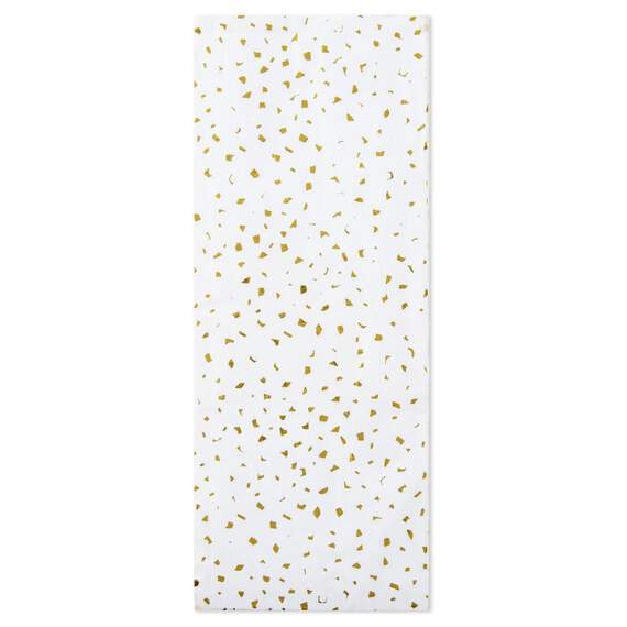 Gold Foil Flecks on White Tissue Paper, 4 sheets