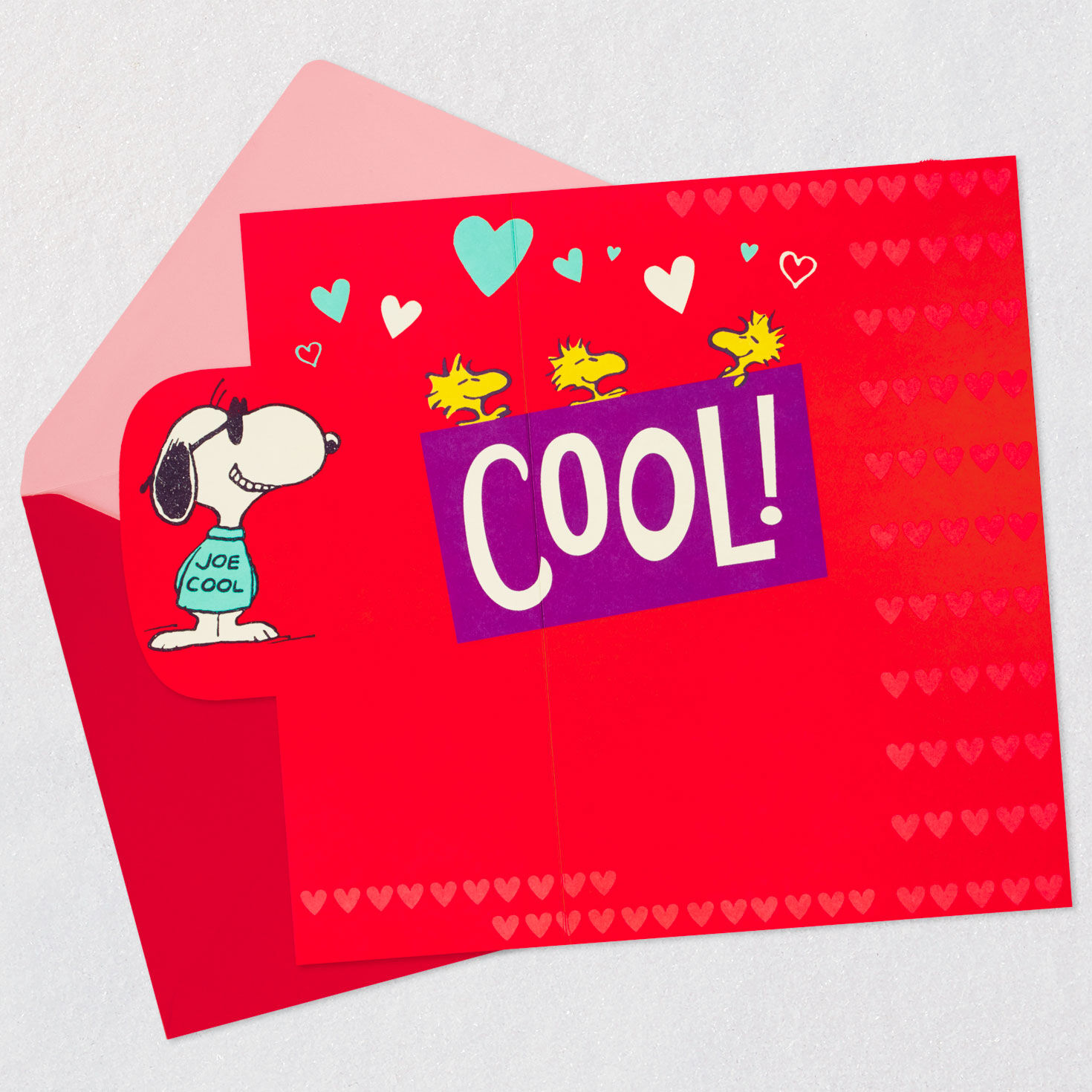 Snoopy Joe Cool Valentine's Day Card for Grandson Open card with envelope image number 3