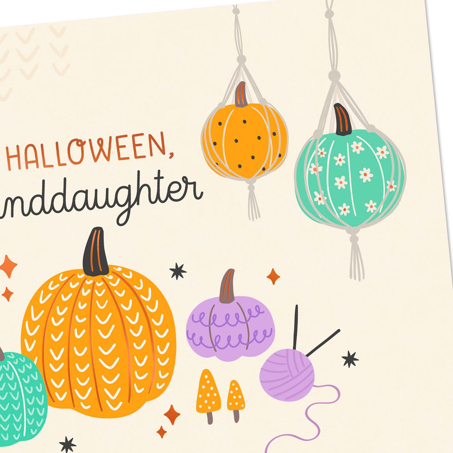 Pumpkin Handicraft Granddaughter Halloween Card Card Front Detail image number 4