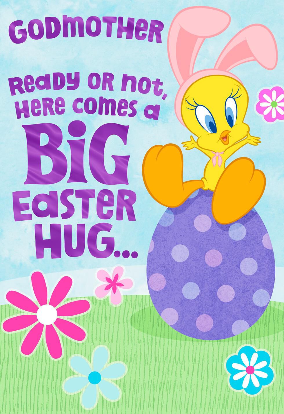 Hugs from Tweety Easter Card for Godmother