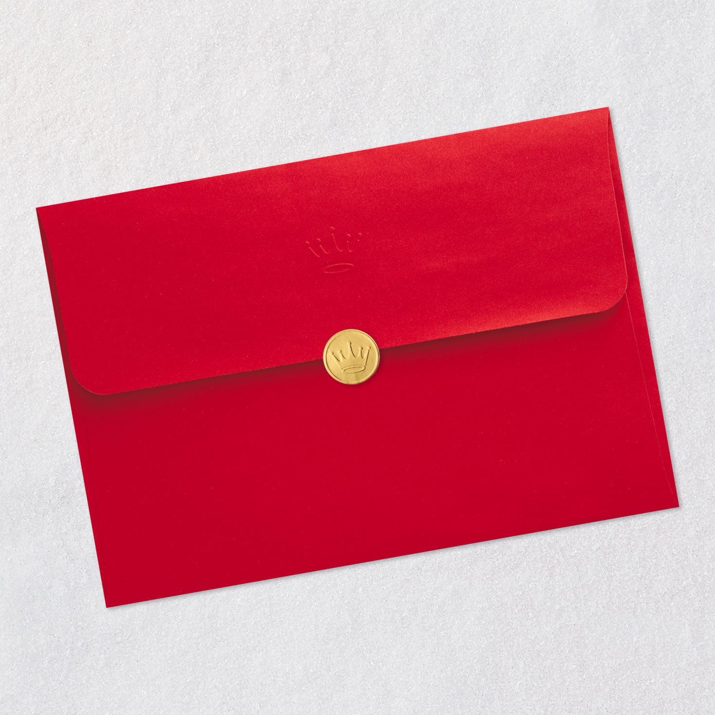 Red and Green Poinsettia Wreath Christmas Card Envelope Back with Seal image number 8