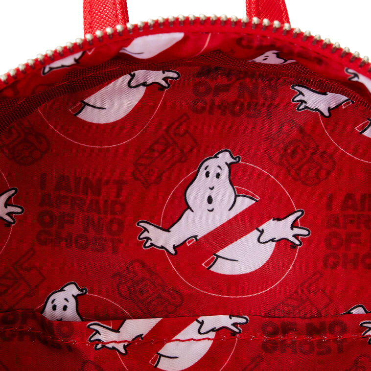 ghost mini backpack Ghostbusters - "LOGO" GLOW Double Strap Shoulder by LOUNGEFLY 9W x 10.5H x 8D Ghostbusters - No Ghost Logo
