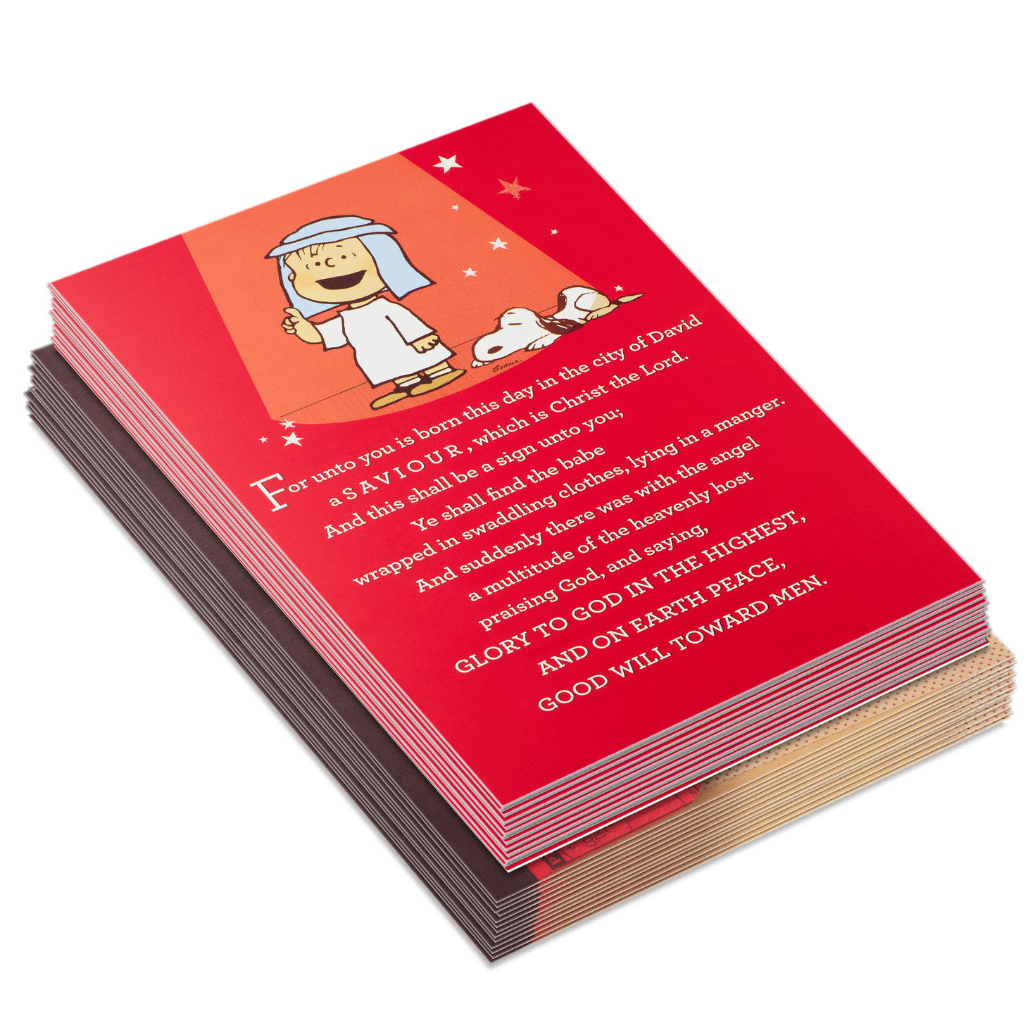 Peanuts Linus DaySpring Religious Christmas Cards front stacked image number 2