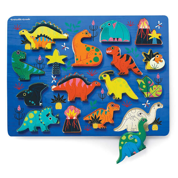 Crocodile Creek Dinosaurs 16-Piece Wood Puzzle for Kids, , large image number 1